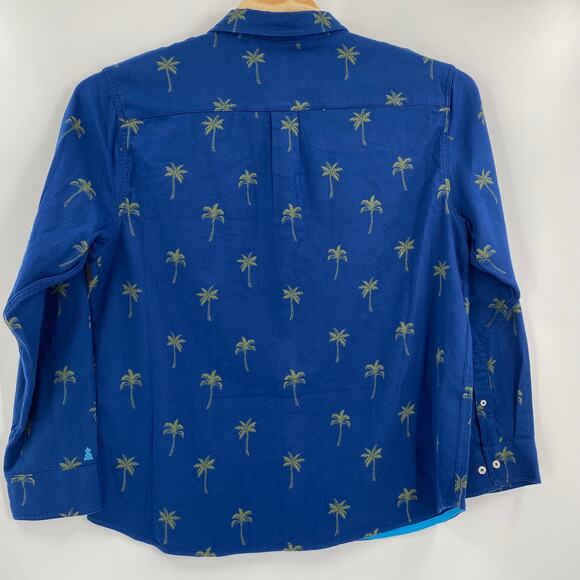 Chubbies Large Blue Palm Tree Pattern Long Sleeve Button Up Flannel Shirt NWT - Picture 6 of 7